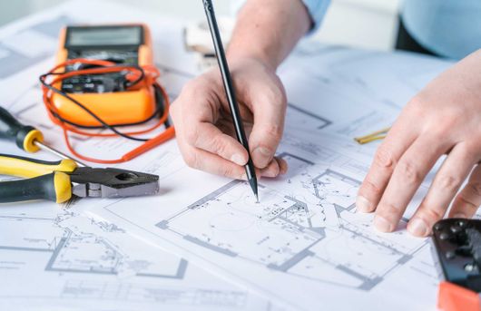Plan Wohnbau Elektroleitungen